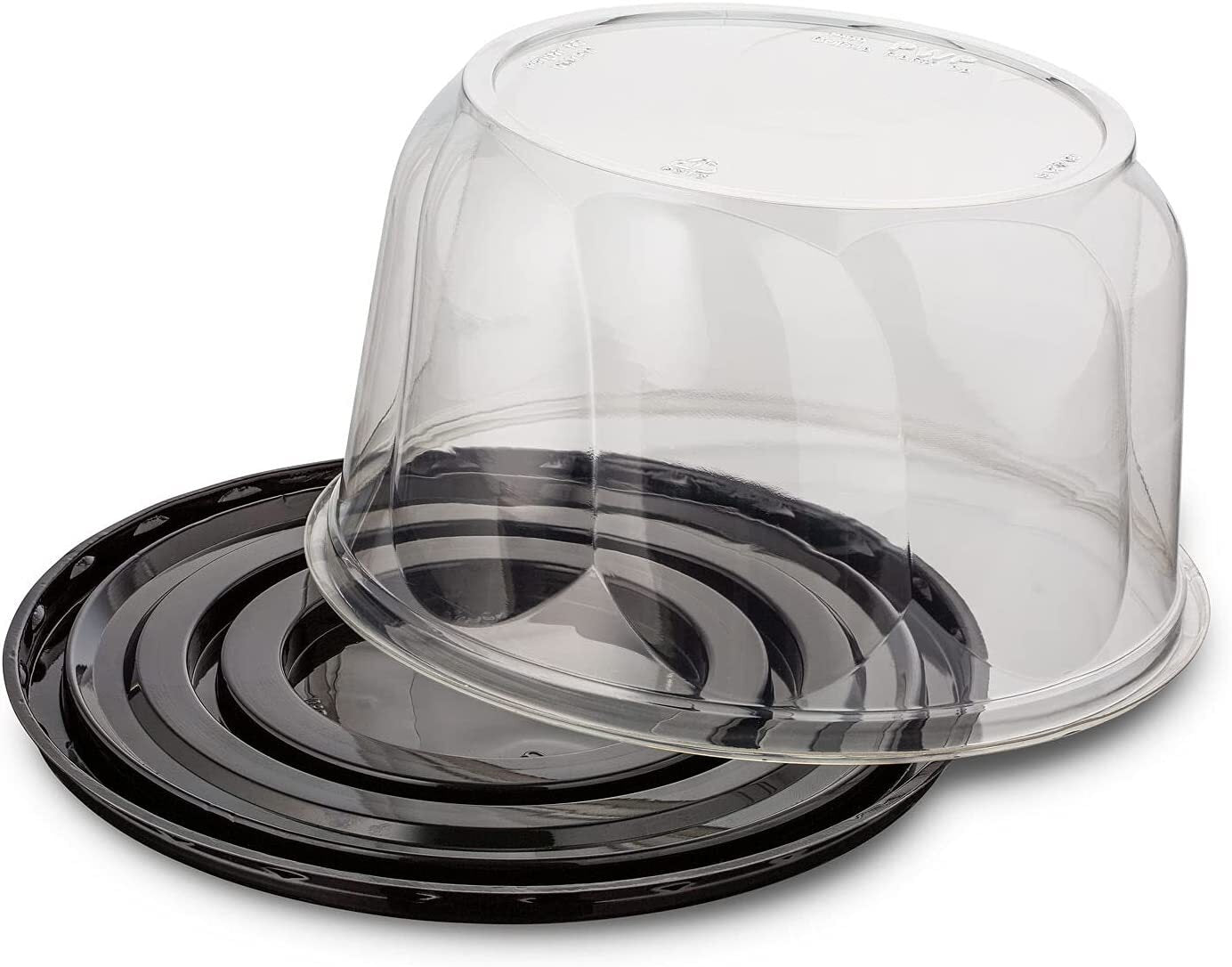 MT Products Plastic Cake Container with Clear Dome Cover 6" round - Pack of 5