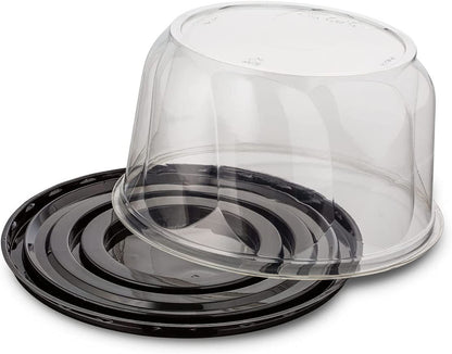MT Products Plastic Cake Container with Clear Dome Cover 6" round - Pack of 5