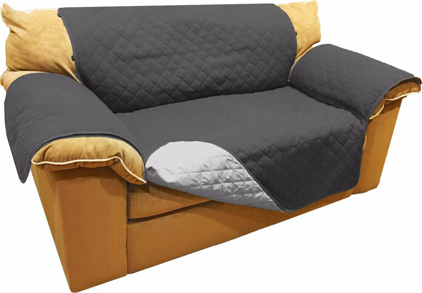 REVERSIBLE MICROFIBER SOFA COVER CHAIR THROW PET DOG KIDS FURNITURE PROTECTOR