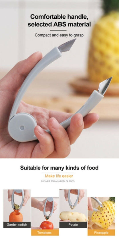 Fruit Eye Peeler & Strawberry Huller – Pineapple Eye Remover Kitchen Tool