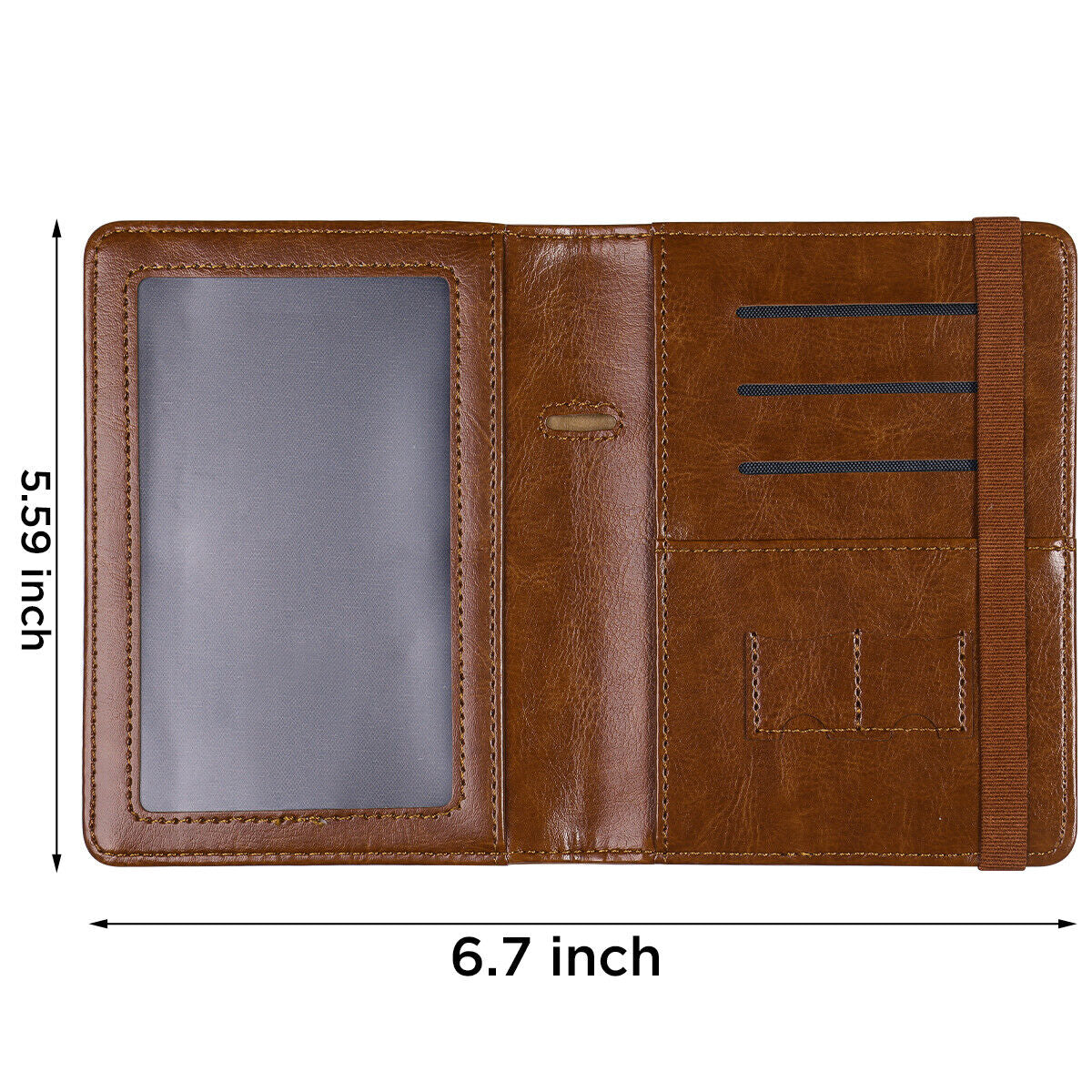 RFID Blocking Leather Passport Holder – Slim Wallet Cover with Card Slots for Men & Women | Airport Must-Have Organizer Travel Essentials