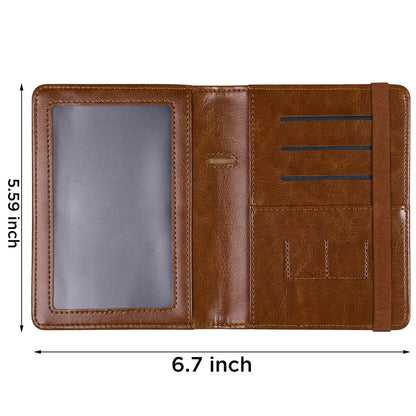 RFID Blocking Leather Passport Holder – Slim Wallet Cover with Card Slots for Men & Women | Airport Must-Have Organizer Travel Essentials