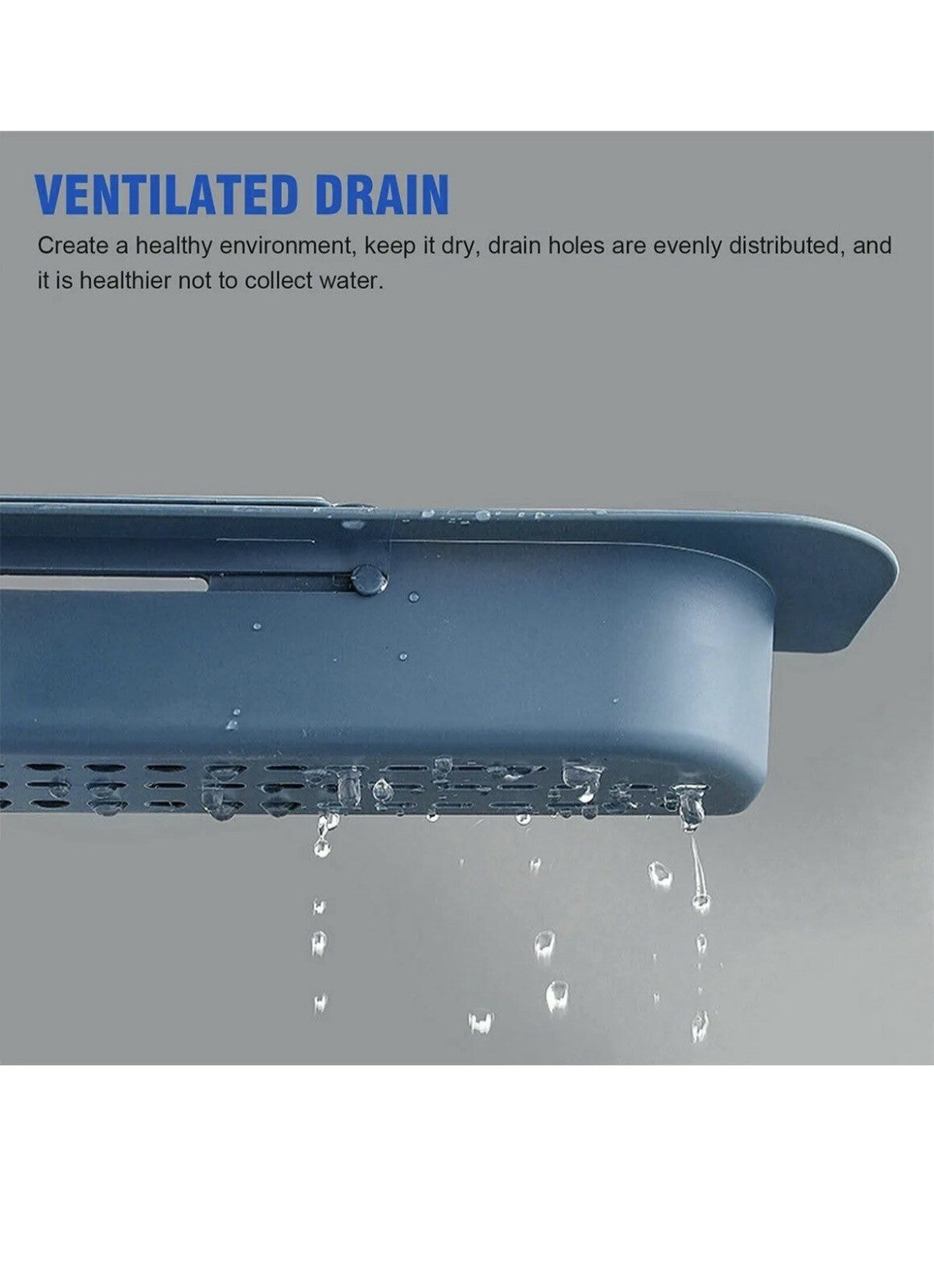 Kitchen Expandable Telescopic Sink Rack Shelf Sponge Drain Storage Basket Holder