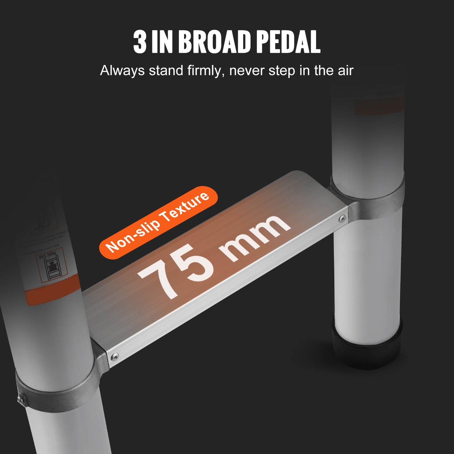 Lightweight Telescoping Extension Ladder, 15ft - Lightweight, Foldable, Anti-Slip, 400lb Load Capacity, Portable & Compact for Home, Renovation 