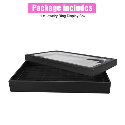 100 Slots Jewelry Ring Display Organizer Tray Holder Earrings Storage Boxes Case