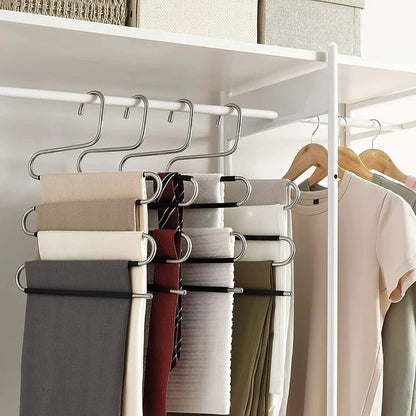 Trousers Hanger 5 Layers S Shape Pants Scarf Hanger Holder Closet Space Saver
