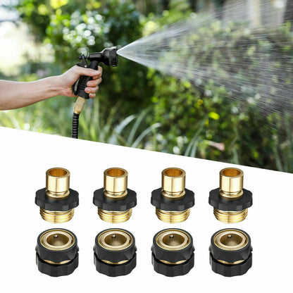 3/4' Garden Hose Quick Connect Brass Anodized Aluminum Female Male Set (4 Pack)