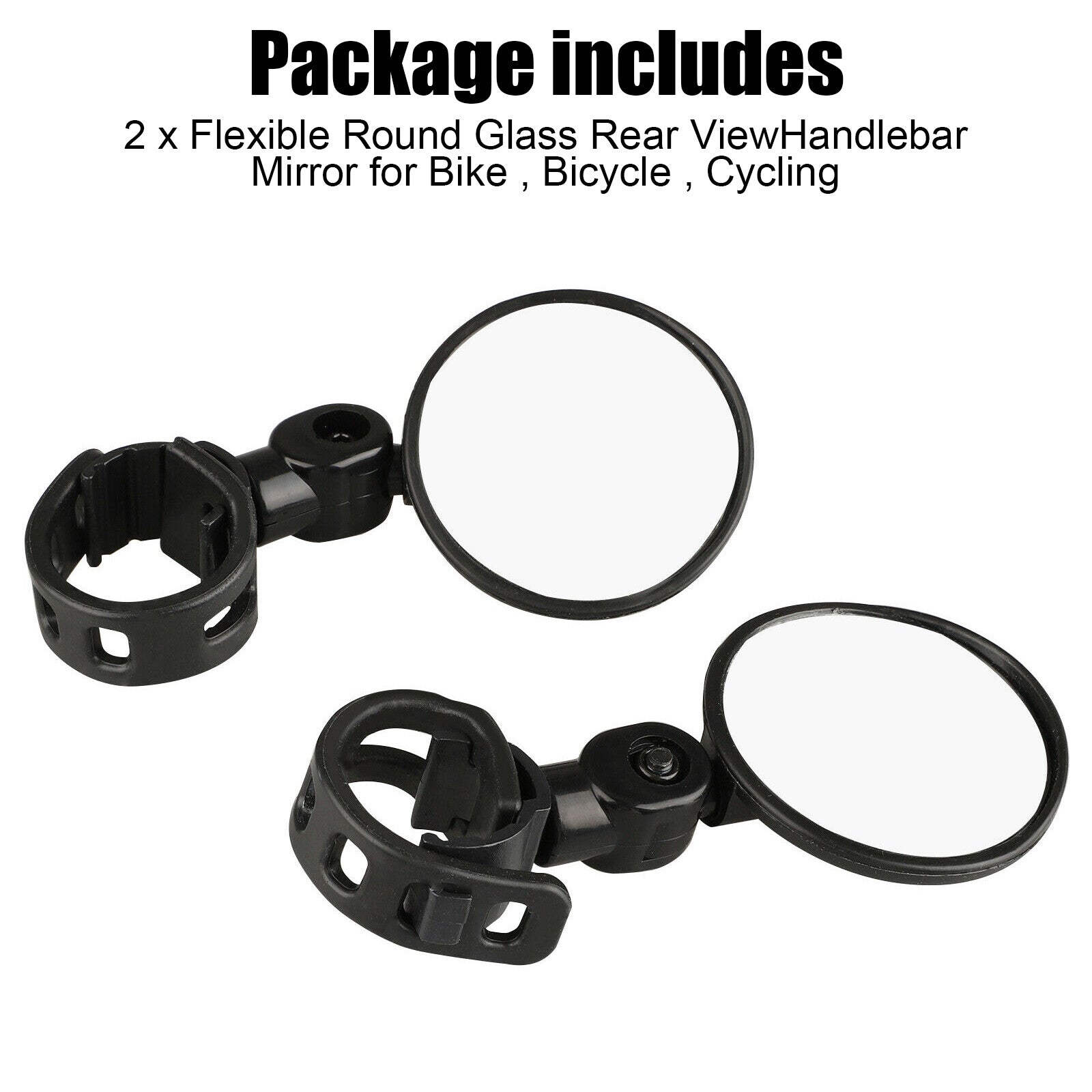 2Pcs Bike Mirror Rotaty round MTB Road Handlebar Bicycle Rear View Glass Cycling