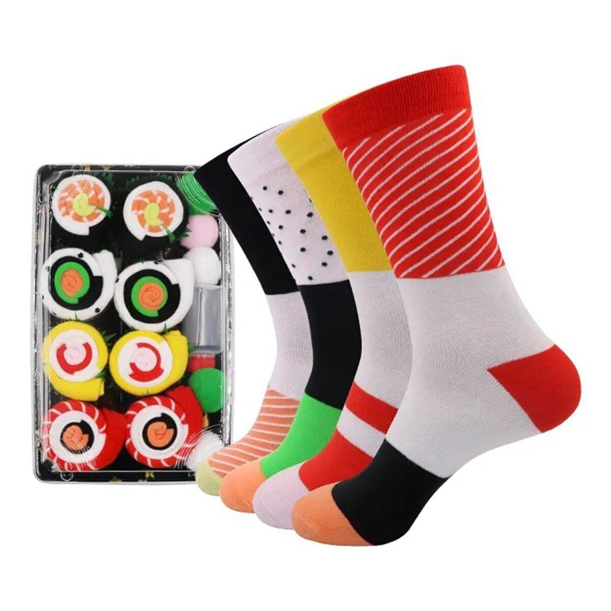 Sushi Socks, 4 Pairs Holiday Birthday, Anniversary, Christmas Gift Socks