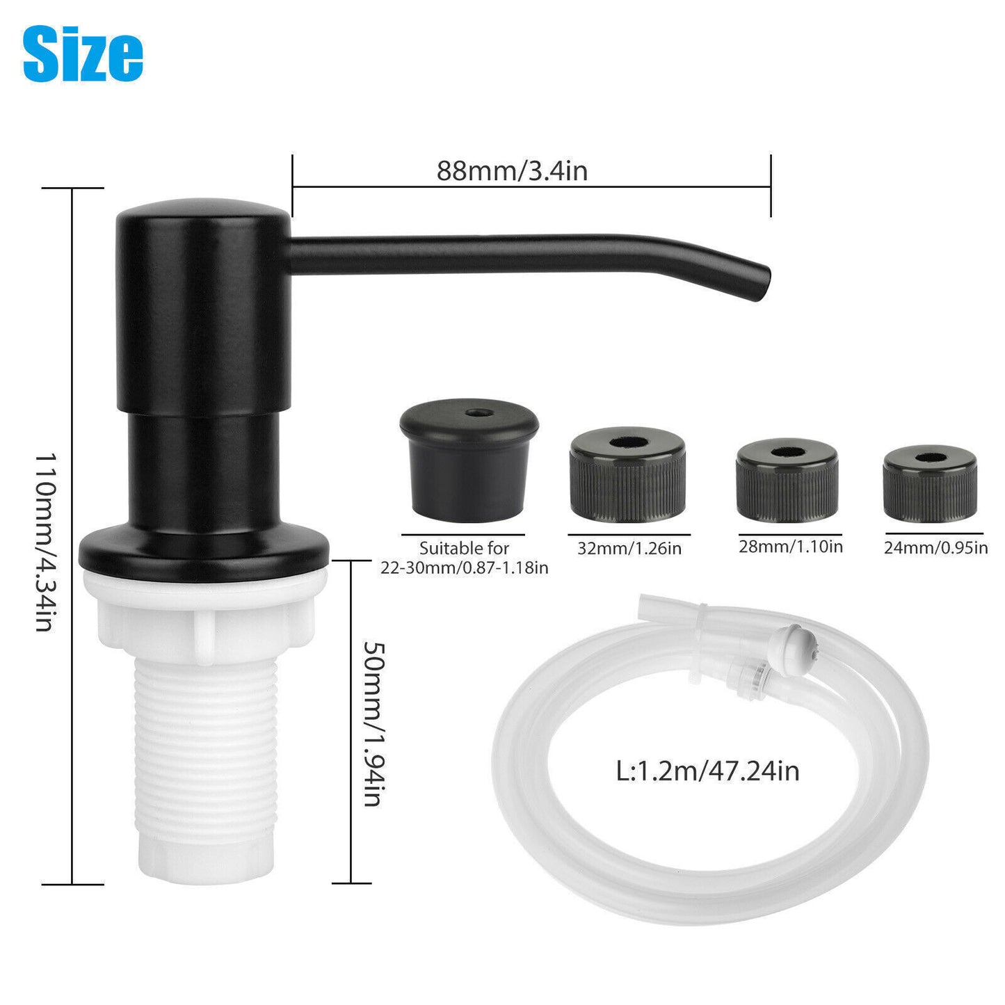 DIY Stainless Steel Sink Soap Dispenser Kitchen Hand Liquid Pump Bottle Tube Kit
