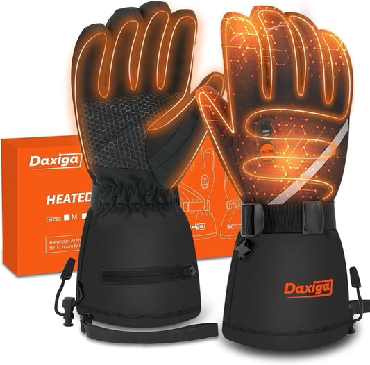 (Size L ) Heated Gloves, 5000Mah, Waterproof, Touchscreen, for Skiing, Riding..