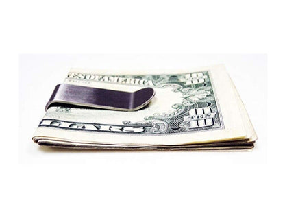 Sleek Stainless Steel Money Clip - Compact & Durable Silver Pocket Holder