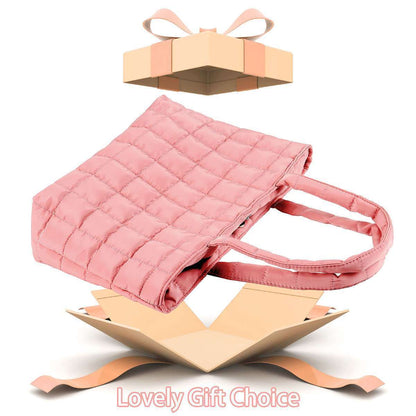 Women Puffer Tote Bag Quilted Puffy Handbag Shoulder Bag down Underarm Large Bag