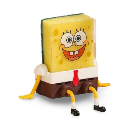 SpongeBob Sponge Holder for Sink & Kitchen - Cute & Fun Sponge Caddy with Arms & Legs, Includes Acrylic Holder, Durable Kitchen Organizer