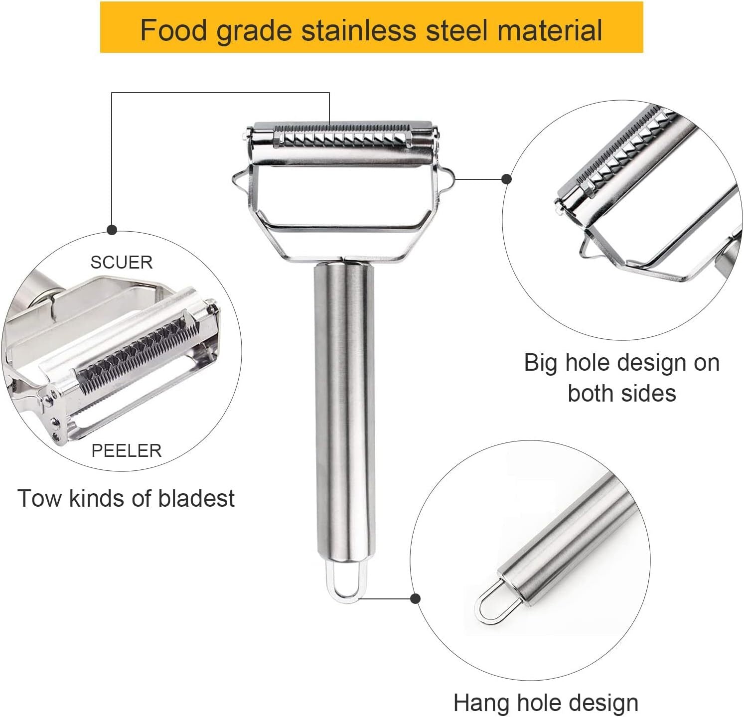 Stainless Steel Potato Peeler Vegetable Grater Fruit Slicer Carrot Cutter Tools