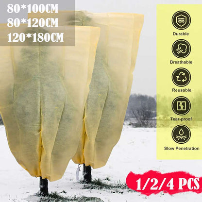 1/2/4X Reusable Plant Covers Freeze with Drawstring for Winter Frost Protection