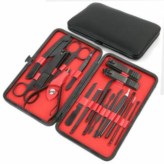 18PCS Manicure Set Pedicure Tools and Nail Clippers Professional Stainless Steel