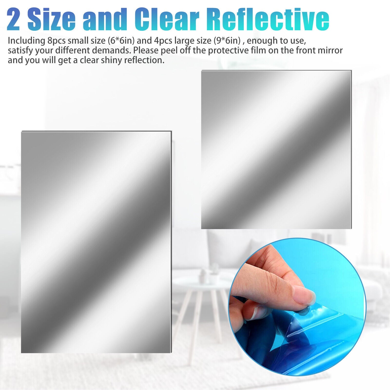 chill room accessories, Non Glass Safety Mirror Sheets - Shatterproof, Flexible, Cuttable, Self-Adhesive Decor Decorative Pet Smooth Sticker Ornaments