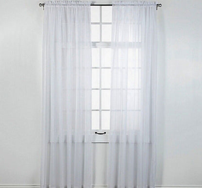 2 Piece Sheer Voile Window Elegance Curtains Drape Treatment 63, 84 Length