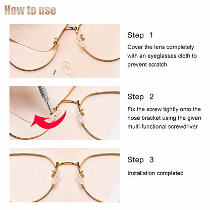 Eyeglass Screws Nut Nose Pads Screwdriver Watch Glasses Optical Repair Tools Kit