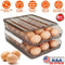 2-Layer Automatic Rolling Egg Holder Storage Box for Fridge Egg Container Tray