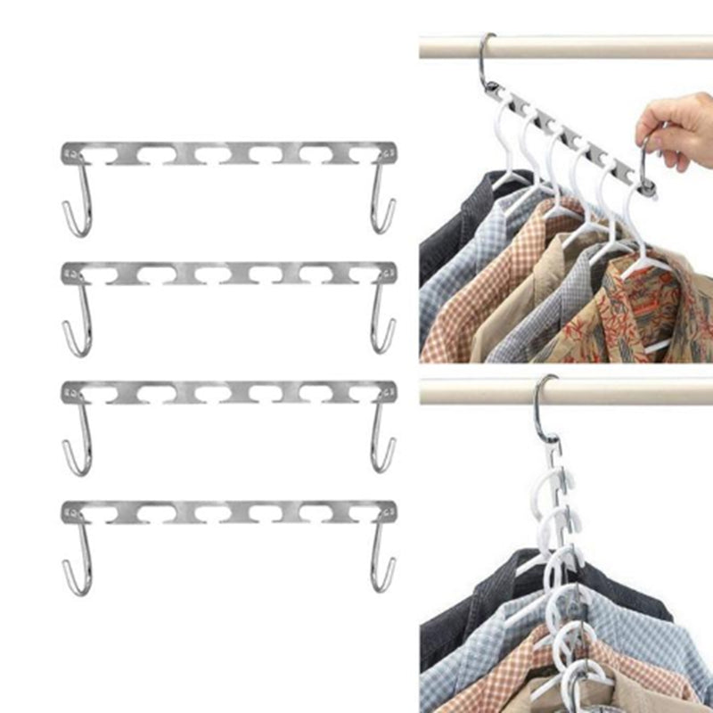 2-10X Magic Metal Wonder Hanger Closet Space Saver Organizer Rack Clothes Hooks