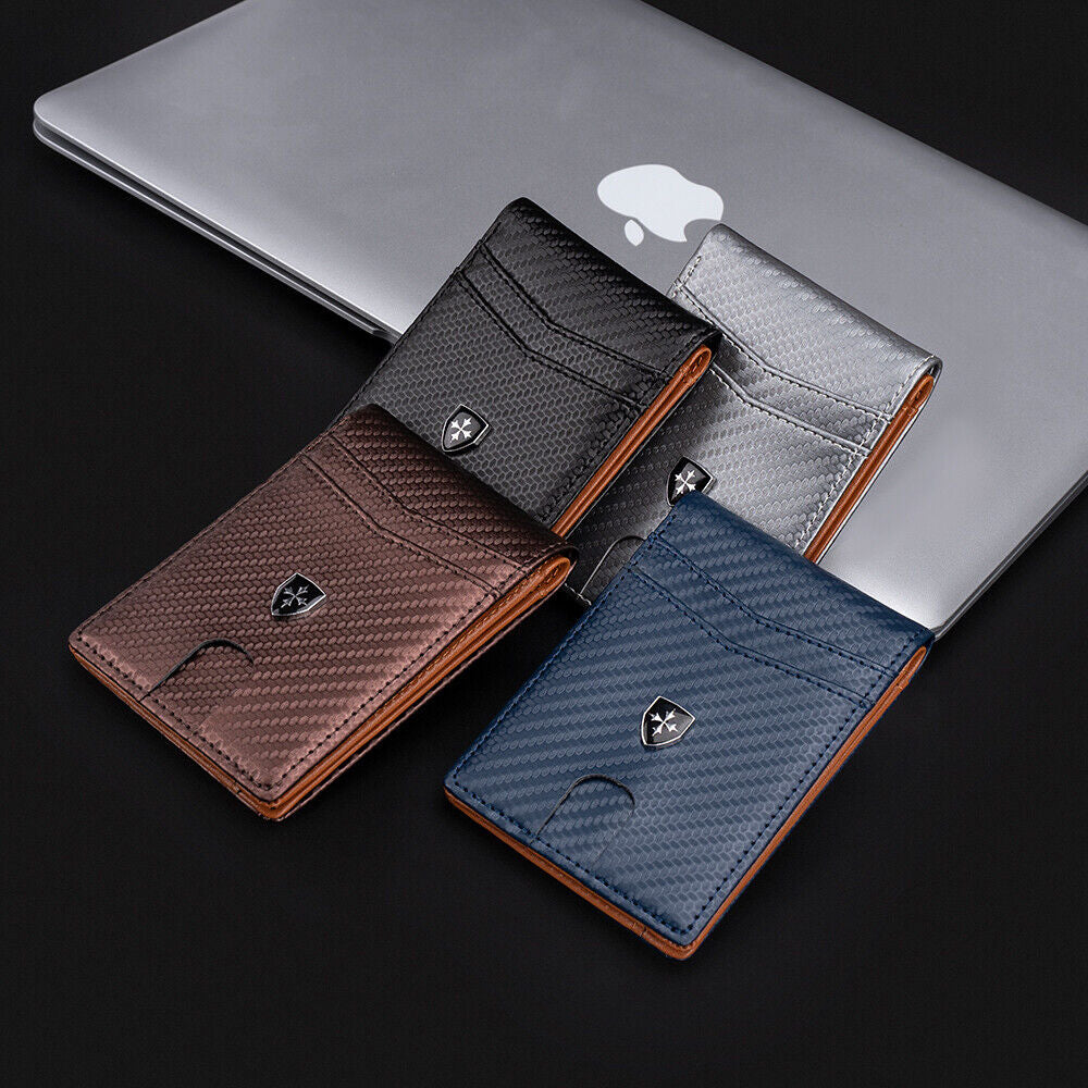 Men's RFID Blocking Wallet Slim Bifold – Minimalist Leather Card Holder for Front Pocket | Stylish & Secure Gift for Anniversary, Birthday, Christmas
