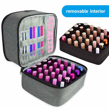 Adjustable Divider Nail Polish Carrying Case Bag Storage Organizer Pockets for Manicure Accessories