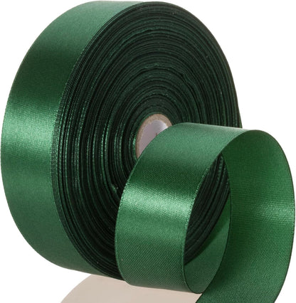 50 Yards 1 Inch Forest Green Satin Ribbon, Single Face 1",