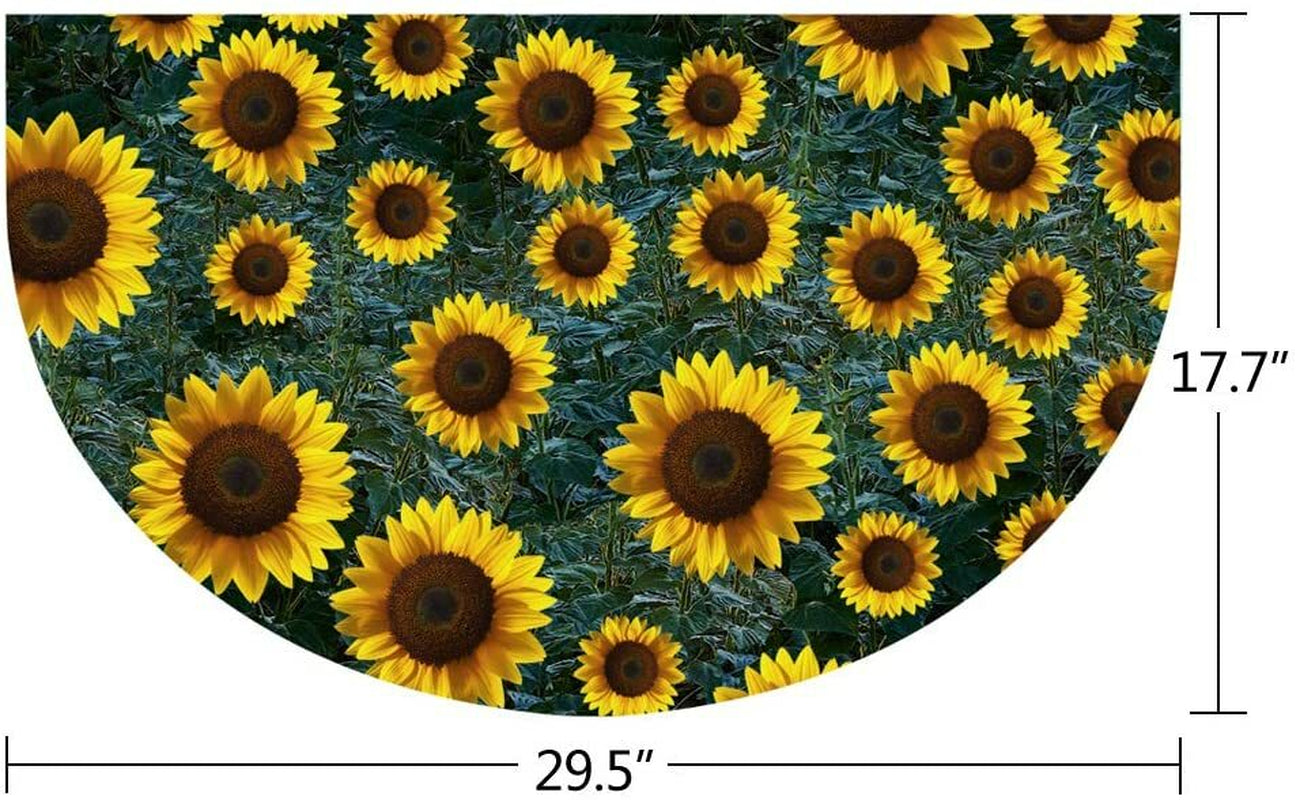 Half round Rubber Door Mat, Decorative Indoor Outdoor Non Slip Front Door Mat