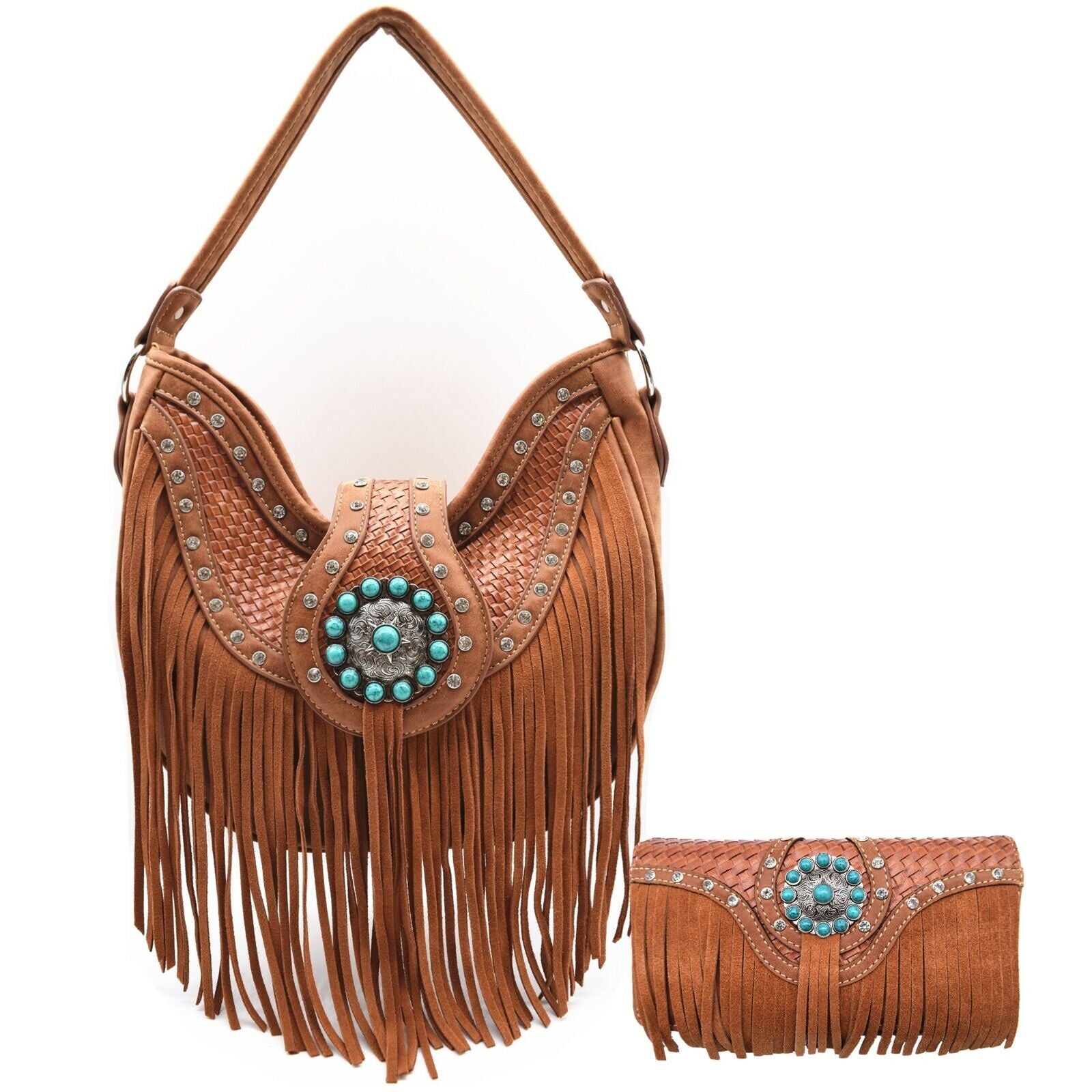 Western Style Purse & Wallet Set –Vegan Leather Shoulder Bag with Concealed Carry Pocket, Phone Pocket & Adjustable Strap –Trendy & Functional Handbag