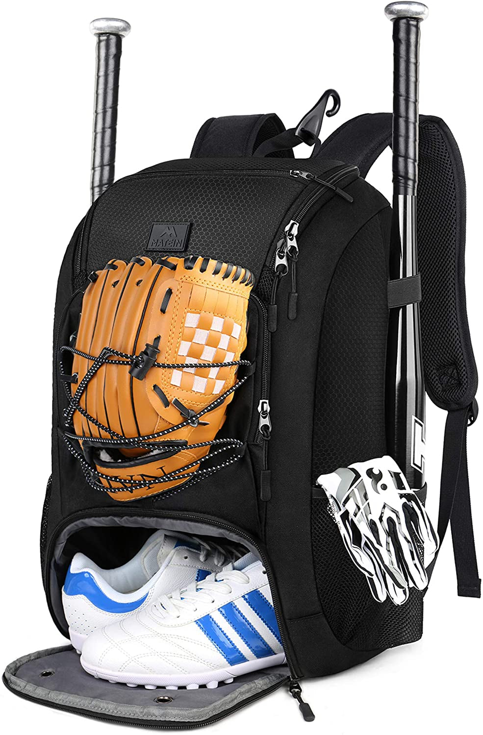 Baseball Backpack Softball Bat Bag with Shoes Compartment Lightweight for Youth