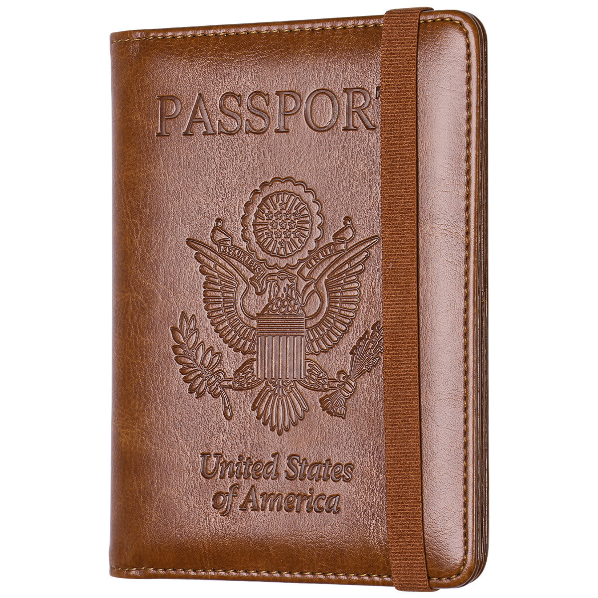 RFID Blocking Leather Passport Holder – Slim Wallet Cover with Card Slots for Men & Women | Airport Must-Have Organizer Travel Essentials