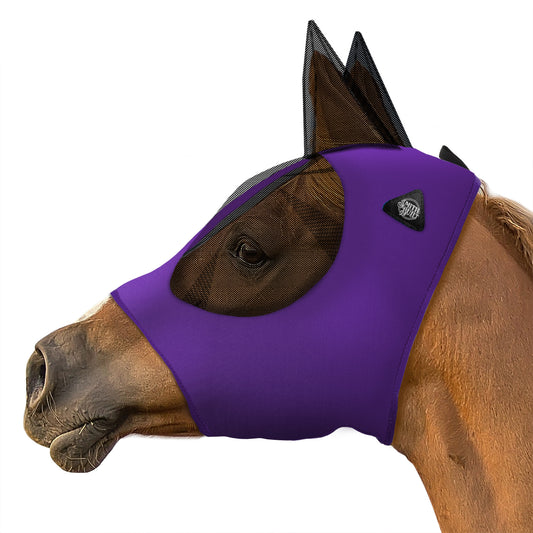 Lycra Horse Fly Mask, Breathable Fabric, Mesh Eyes & Ears, UV Protection
