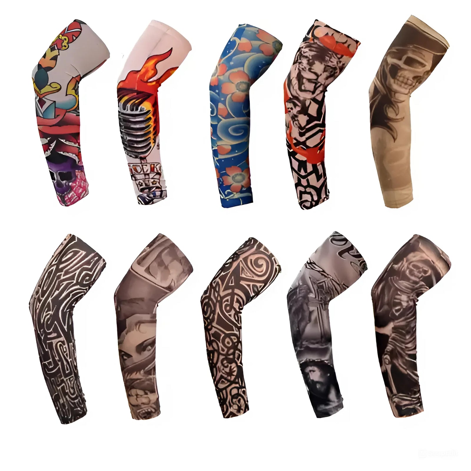 10/12PC Tattoo Cooling Arm Sleeves | UV Sun Protection for Basketball, Golf, and Sports | Lightweight, Breathable, and Comfortable Outdoor Gear
