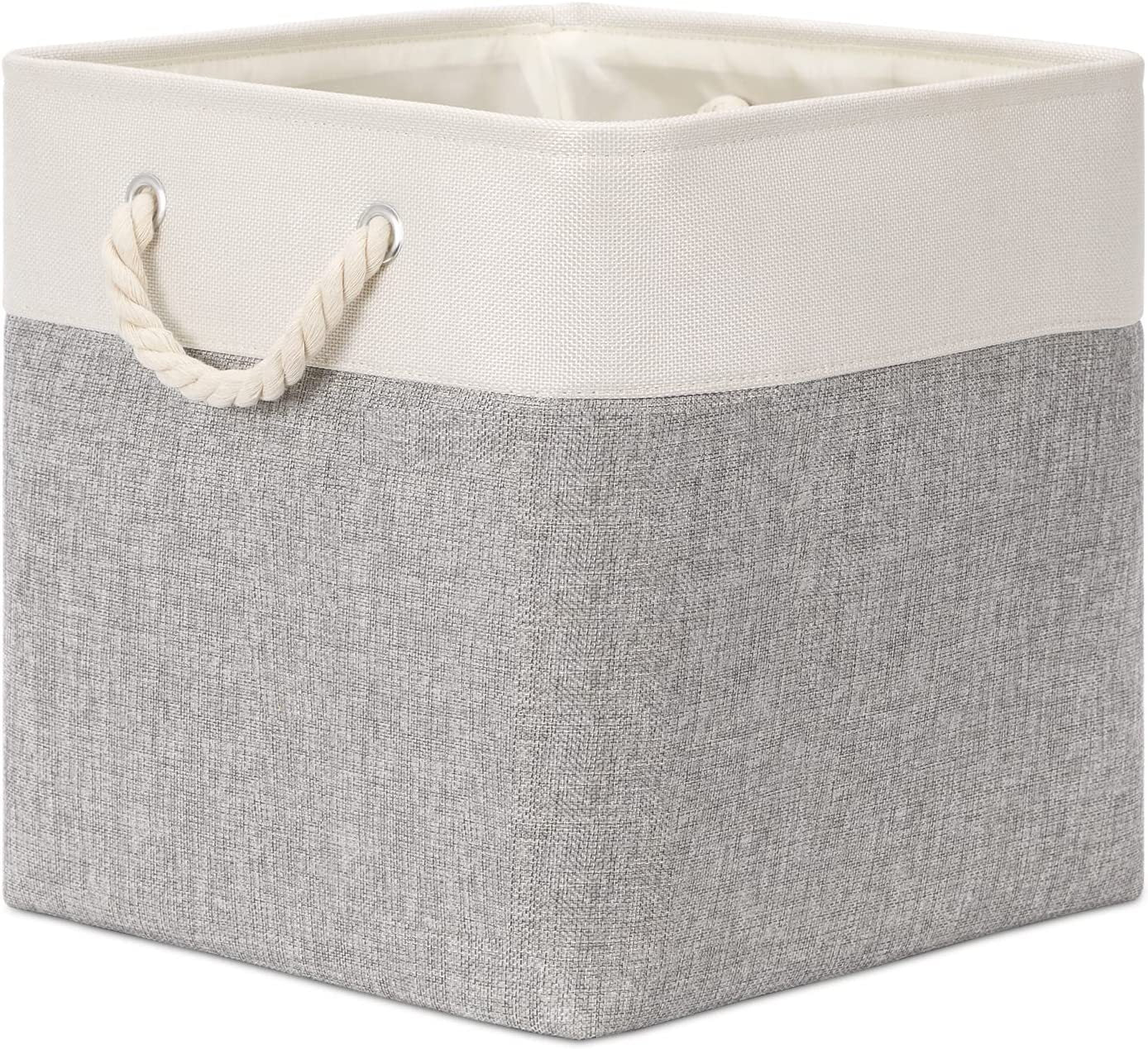 Large Storage Basket Rectangular Fabric Collapsible Organizer Bin Box 13×13×13In