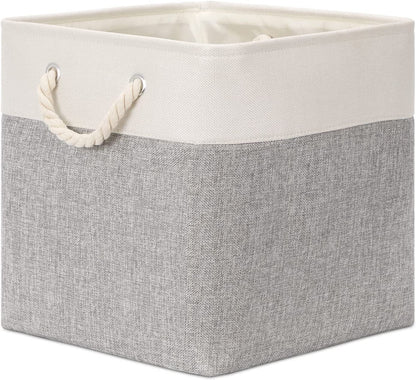 Large Storage Basket Rectangular Fabric Collapsible Organizer Bin Box 13×13×13In