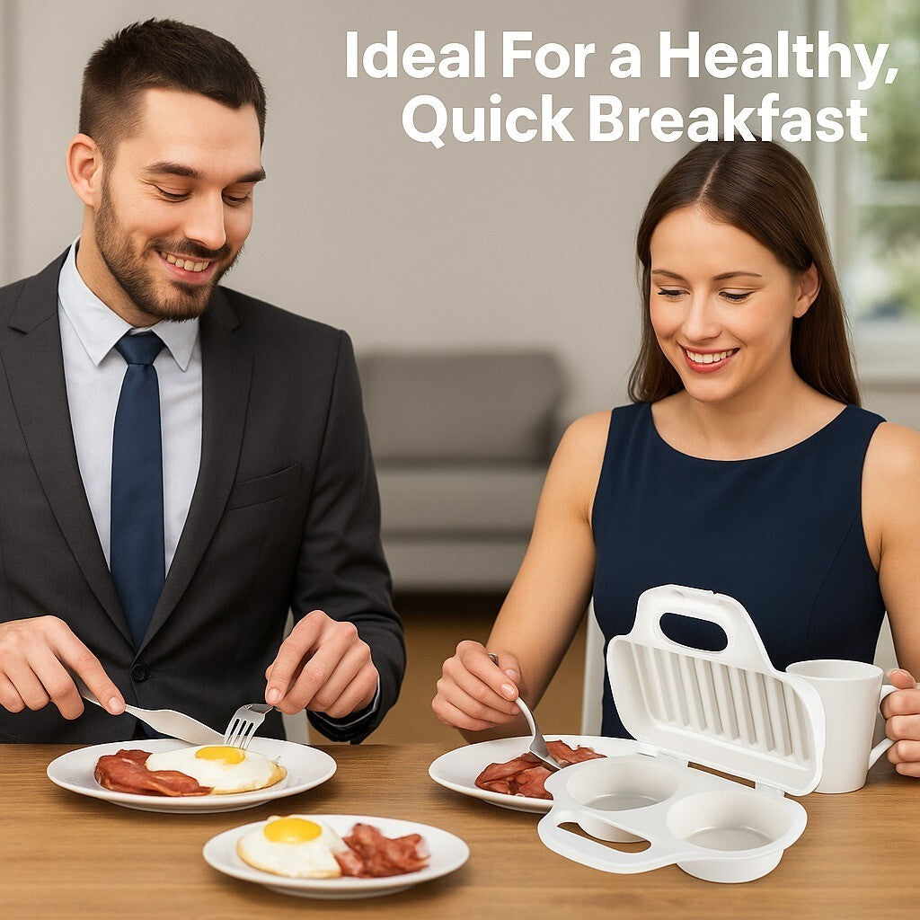 Microwave Egg Poacher – 2-Cavity Bpa-Free Cooker for Quick Healthy Eggs Fast