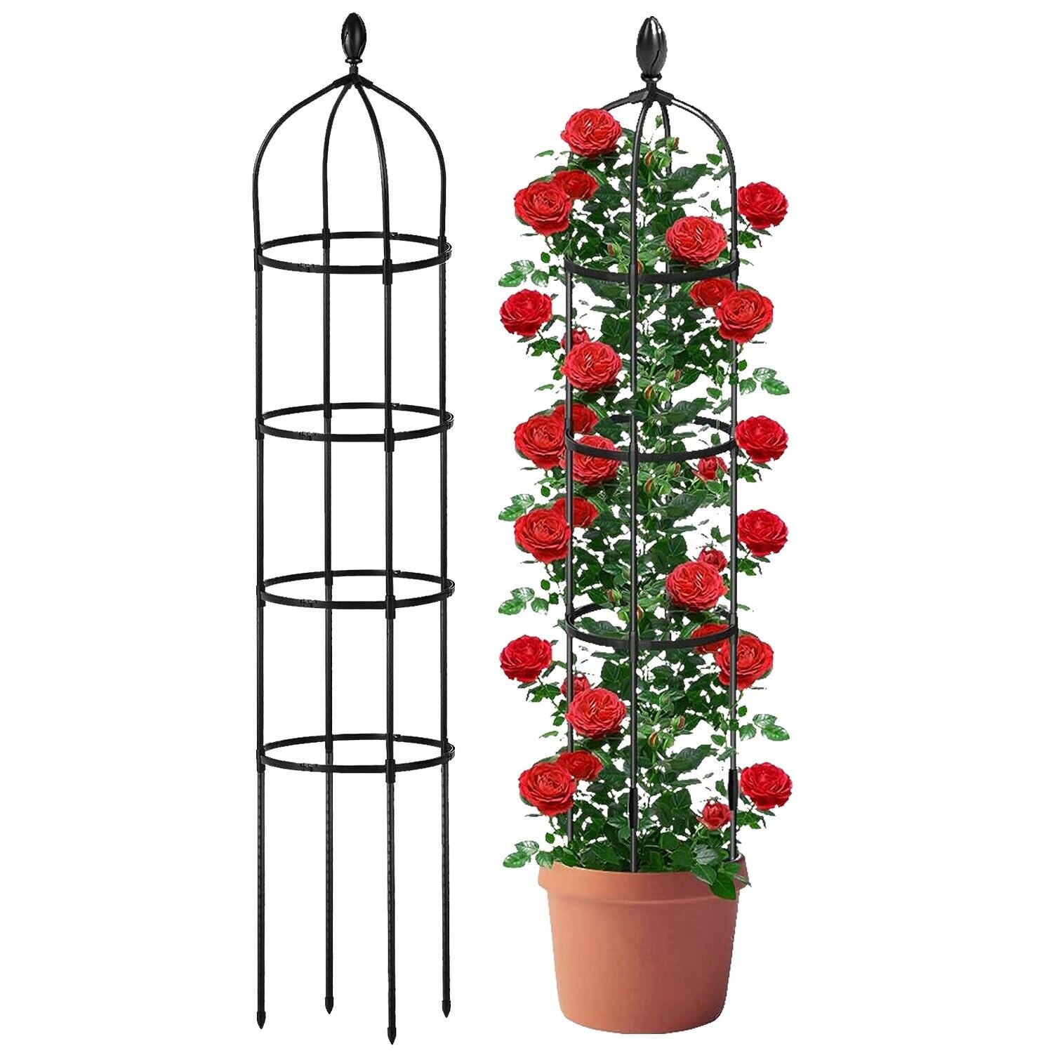 2Pack 6Ft Rustproof Garden Trellis for Potted Plants Climbing Vine Rose Clematis