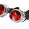 steampunk goggles,  Red Lens Goggles - Victorian Cyberpunk Welding Glasses, Gothic Cosplay, 3X Lens (Red, Black, Clear)