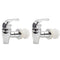 Beverage Dispenser Spigot 2-Pack – Push Style Chrome Tap for Drink Dispensers, Hands-Free Lock, Easy Install, Food-Grade Plastic for Party & Home Use