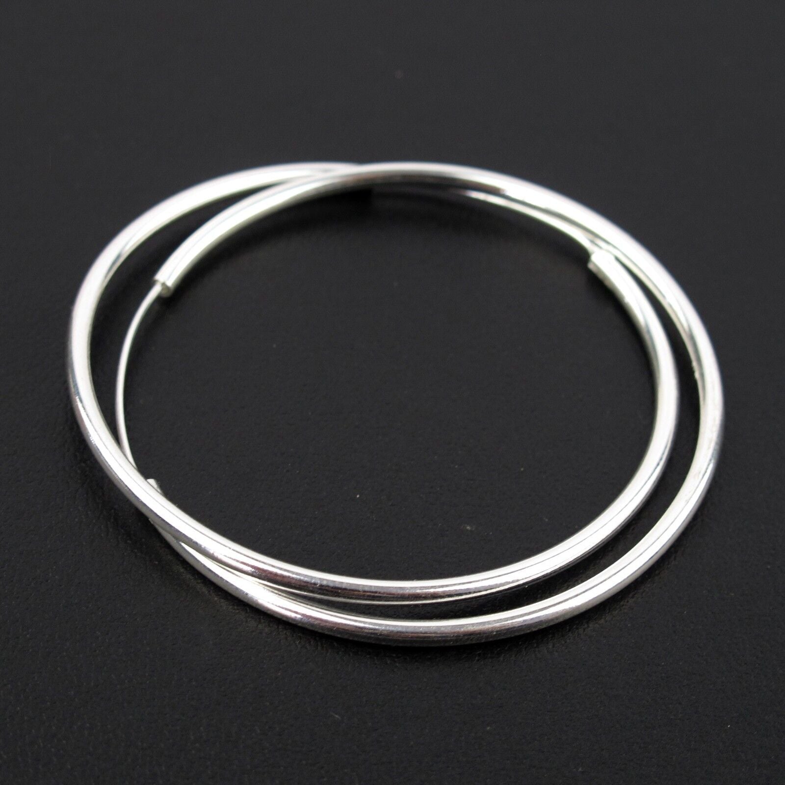 925 Silver Plated Large Hoop Earrings for Women - Lightweight, Thin Hoops with 50mm Diameter & 2mm Thickness, 8g, Ideal for Everyday & Parties