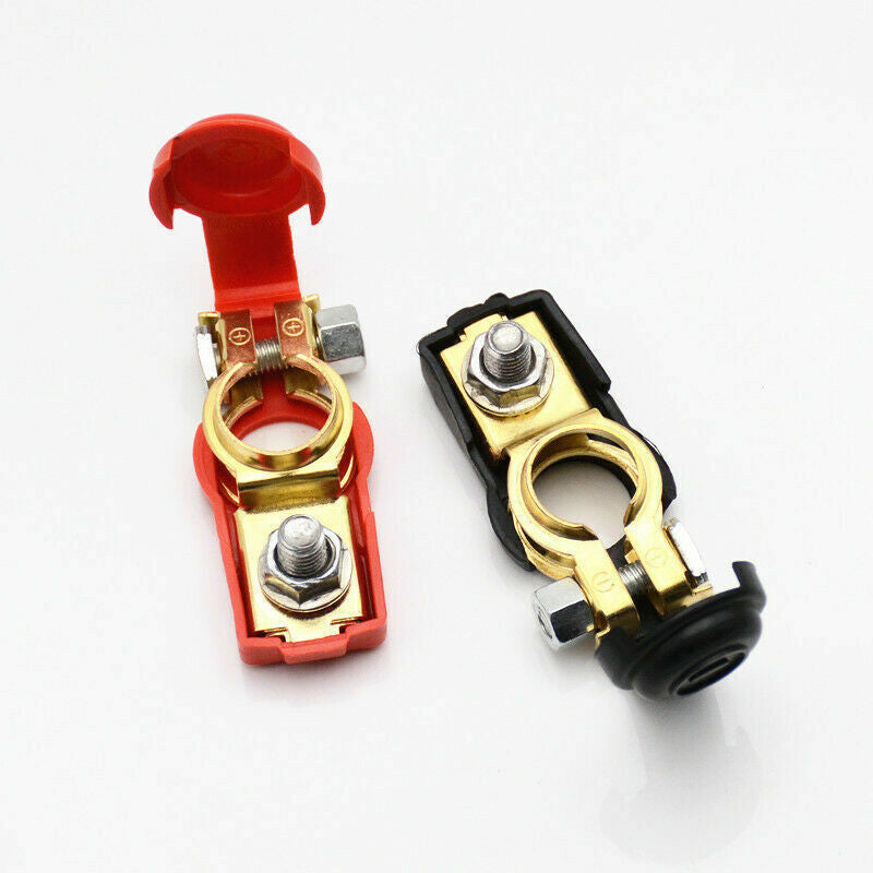 Heavy Duty Car Battery Terminal Connectors - Universal Fit for Cars, Positive & Negative Posts, Adjustable Clamps, Easy Install, Copper Plating