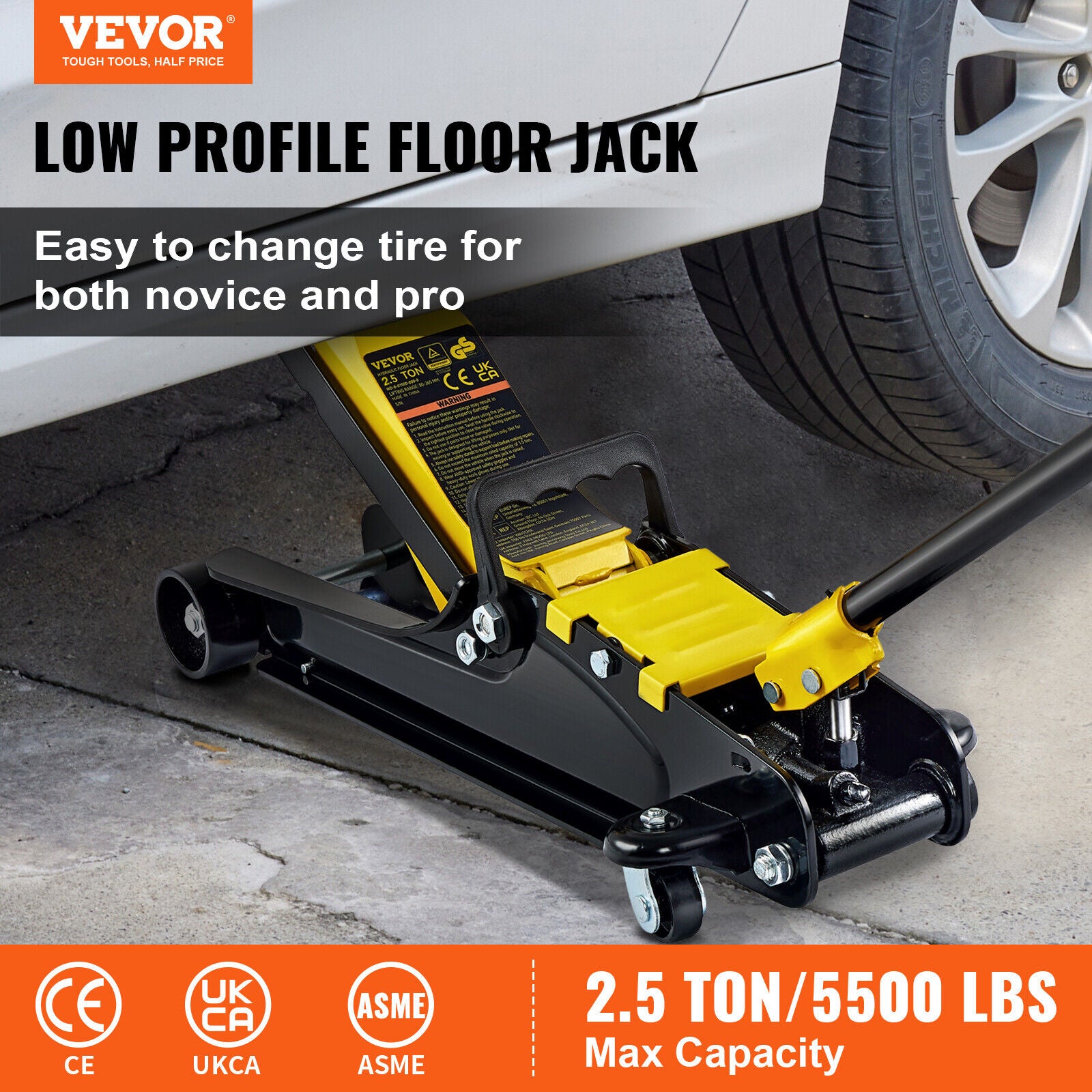 Trending 2.5 Ton Low Profile Floor Jack - Heavy-Duty Steel Hydraulic Car Jack | Single Piston Pump, Secure Lift for Cars, Trucks, SUVs & DIY Repairs