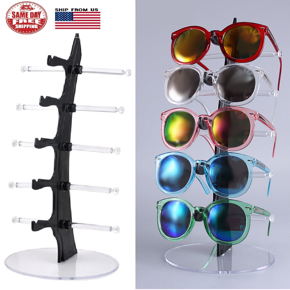 5 Layer Glasses Display Stand Acrylic Eyeglasses Rack Sunglasses Holder Storage