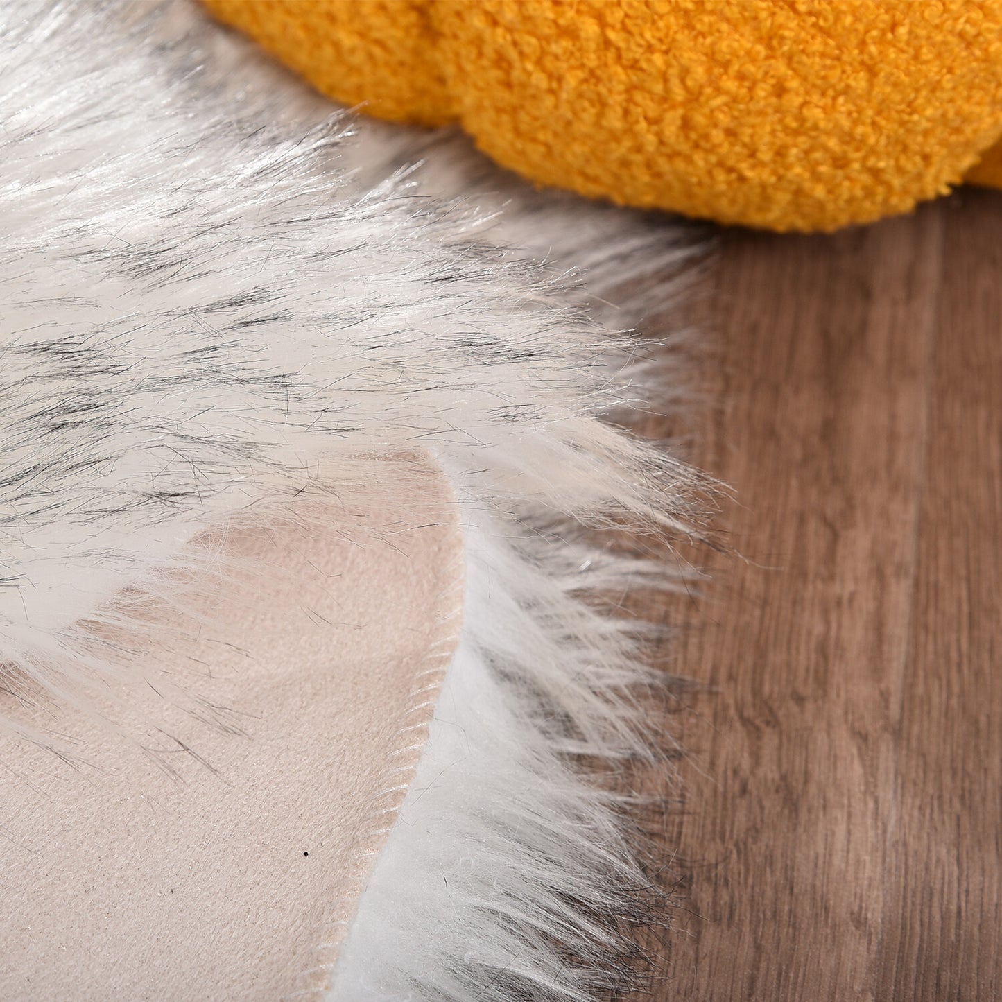 Faux Fur Sheepskin Fluffy Area Rugs round Shaggy Carpet for Bedroom Living Room
