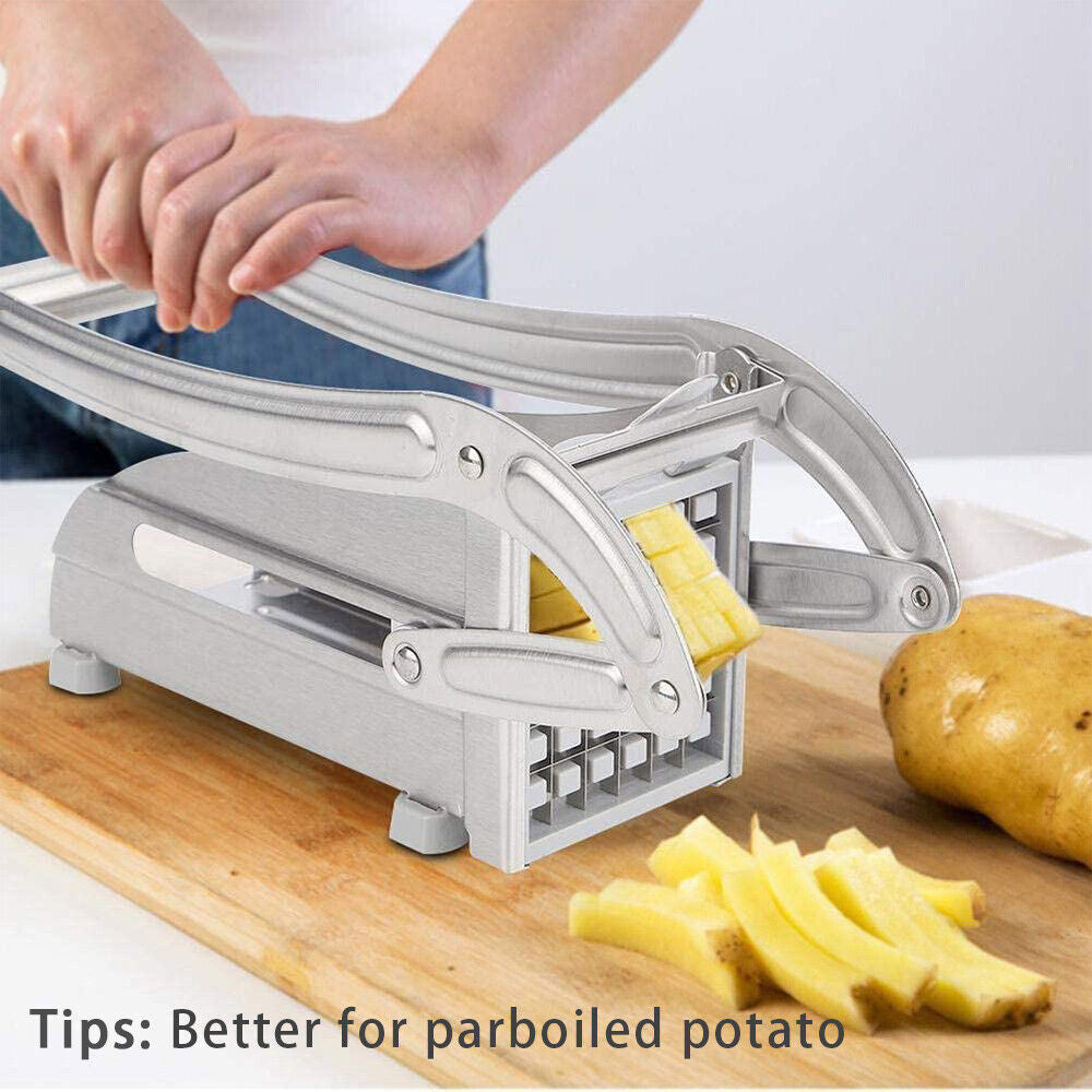 Stainless Steel Potato Slicer & French Fry Cutter, Durable, Safe, Skid-Proof Handle, Perfect for Homemade Fries & Veggie Snacks – Kitchen Essential