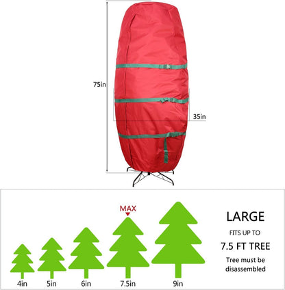 Christmas Tree Storage Bag 6FT 7.5 FT Upright Heavy Duty with Zipper and Handles