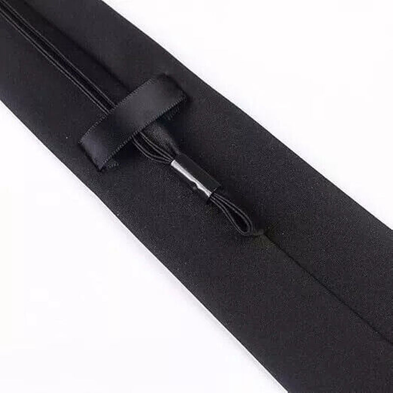 3× Men'S Black Pretied Necktie Men Adjustable Office Zipper Neck Tie Gifts USA
