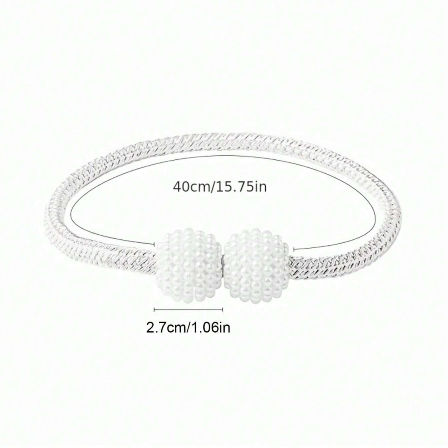 2Pcs Curtain Tiebacks Holdbacks Magnetic Buckle Woven Tie Hold Back Clips Rope